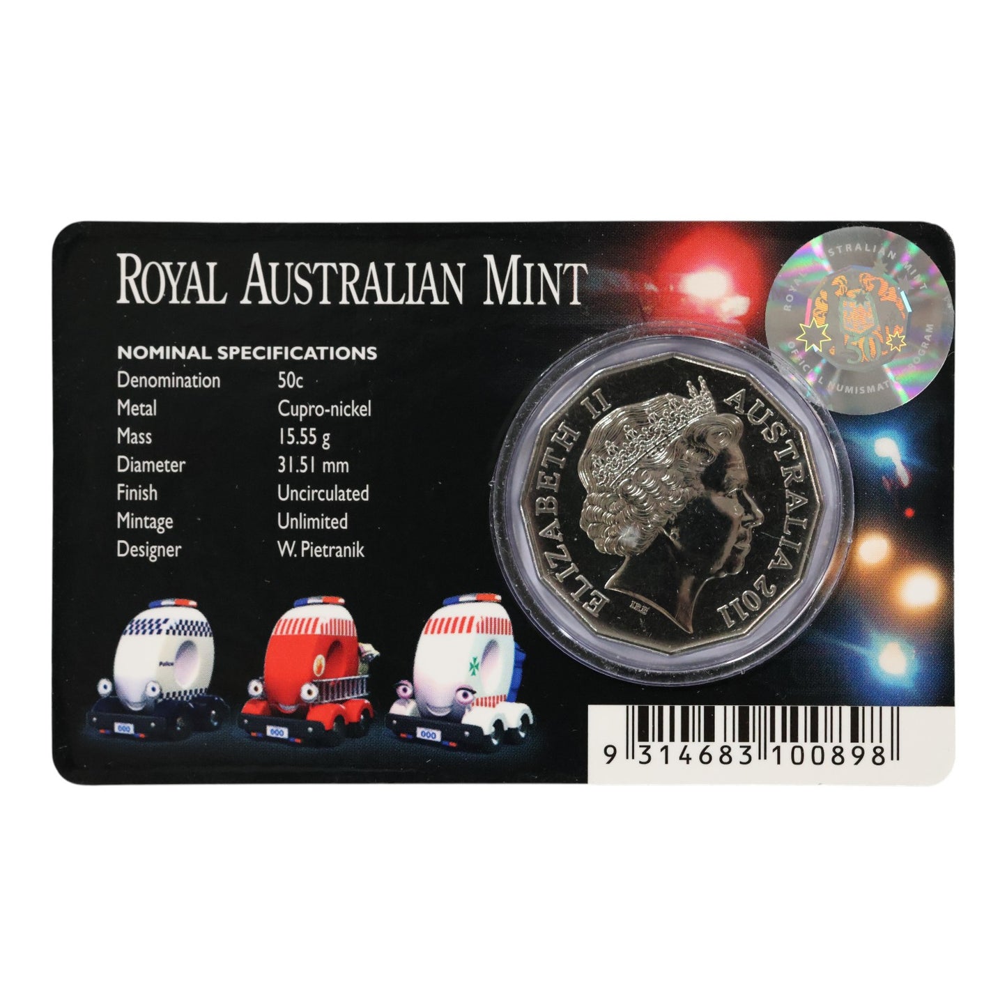 2011 50c Coin - 50 Years of Triple Zero