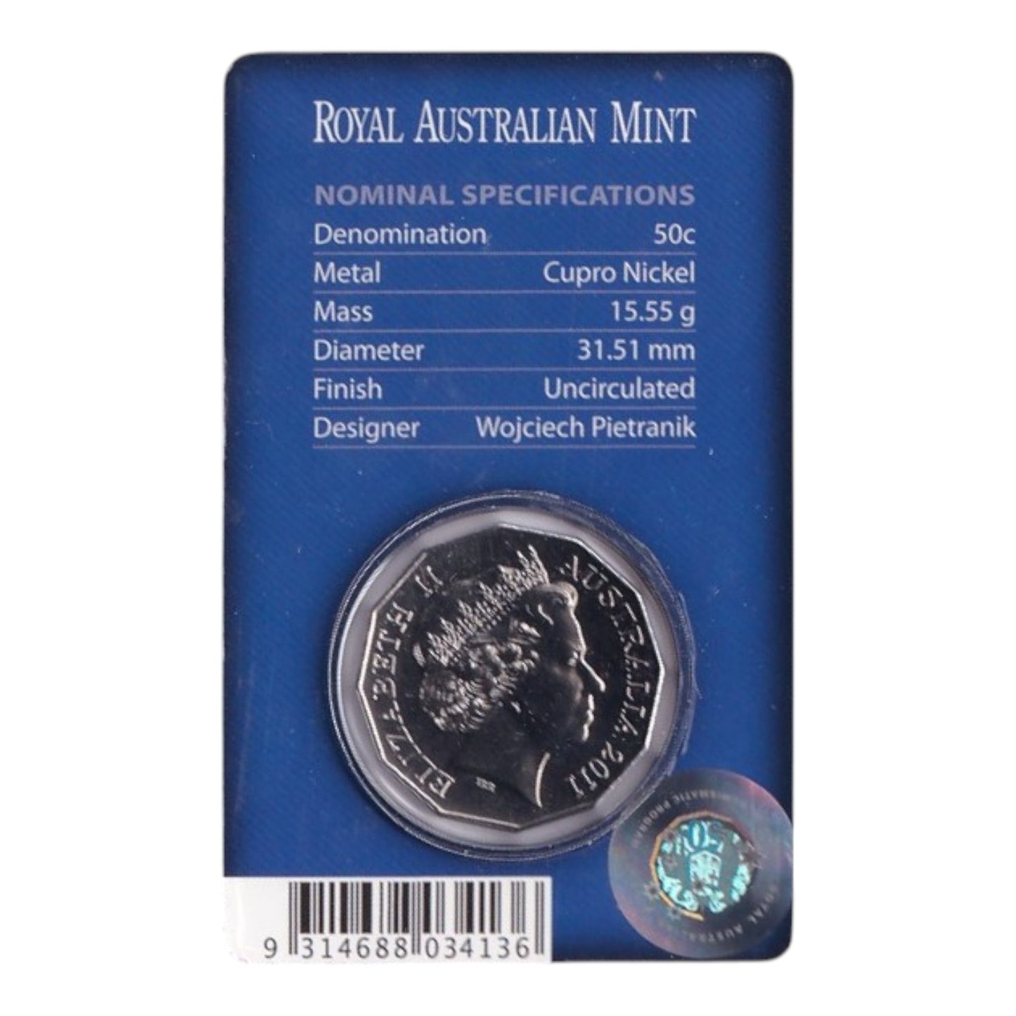 2011 50c Coin - 60th Anniversary of National Service
