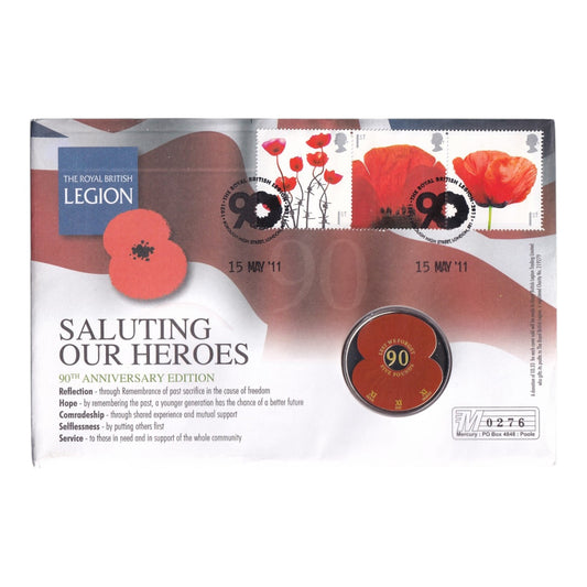 2011 Mercury PNC - Royal British Legion 90th Anniversary "Saluting Our Heroes" £5 Coin Cover