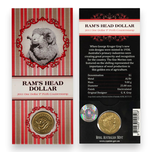 2011 $1 Coin - Ram’s Head Dollar - (Perth 'P' Counterstamp)