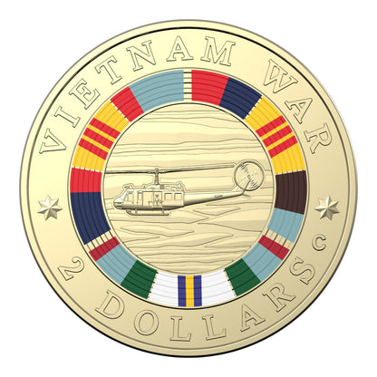 2023 $2 'C' Mintmark Coloured Uncirculated Coin - 50th Anniversary of the End of Australia's Involvement in the Vietnam War
