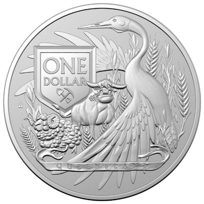 2023 $1 Silver Coin - Australia's Coat of Arms - Queensland