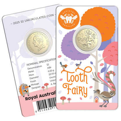 2025 $2 Uncirculated Coin in Card - Tooth Fairy