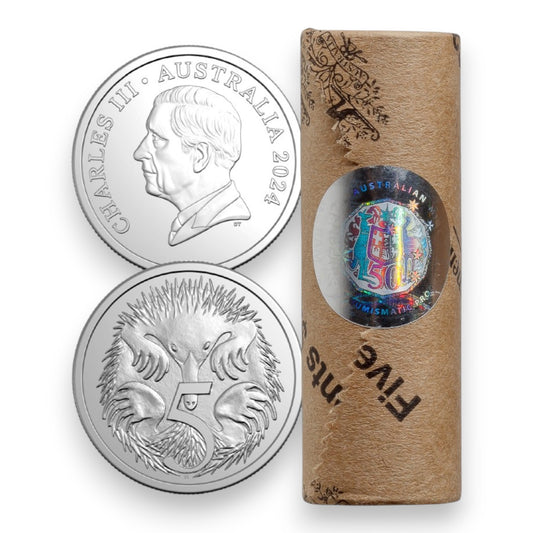 2024 5c Coin - King Charles III Effigy - Premium Roll with Roll Tube