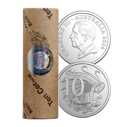 2024 10c Coin - King Charles III Effigy - Premium Roll with Roll Tube