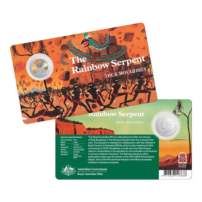 2025 20c Coloured Uncirculated Coin in Card - 50th Anniversary of the Rainbow Serpent