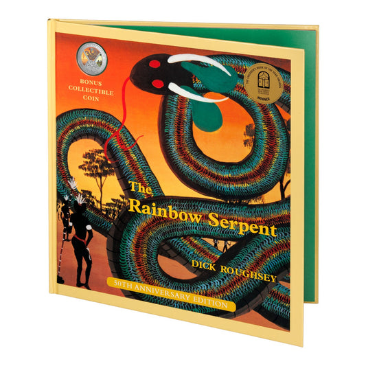 2025 20c Coloured Uncirculated Coin - 50th Anniversary of the Rainbow Serpent - Special Edition Book