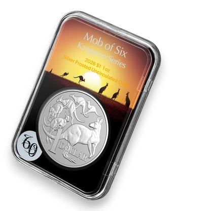 2026 $1 1oz Silver Frosted Uncirculated Coin – Kangaroo Series: Mob of Six