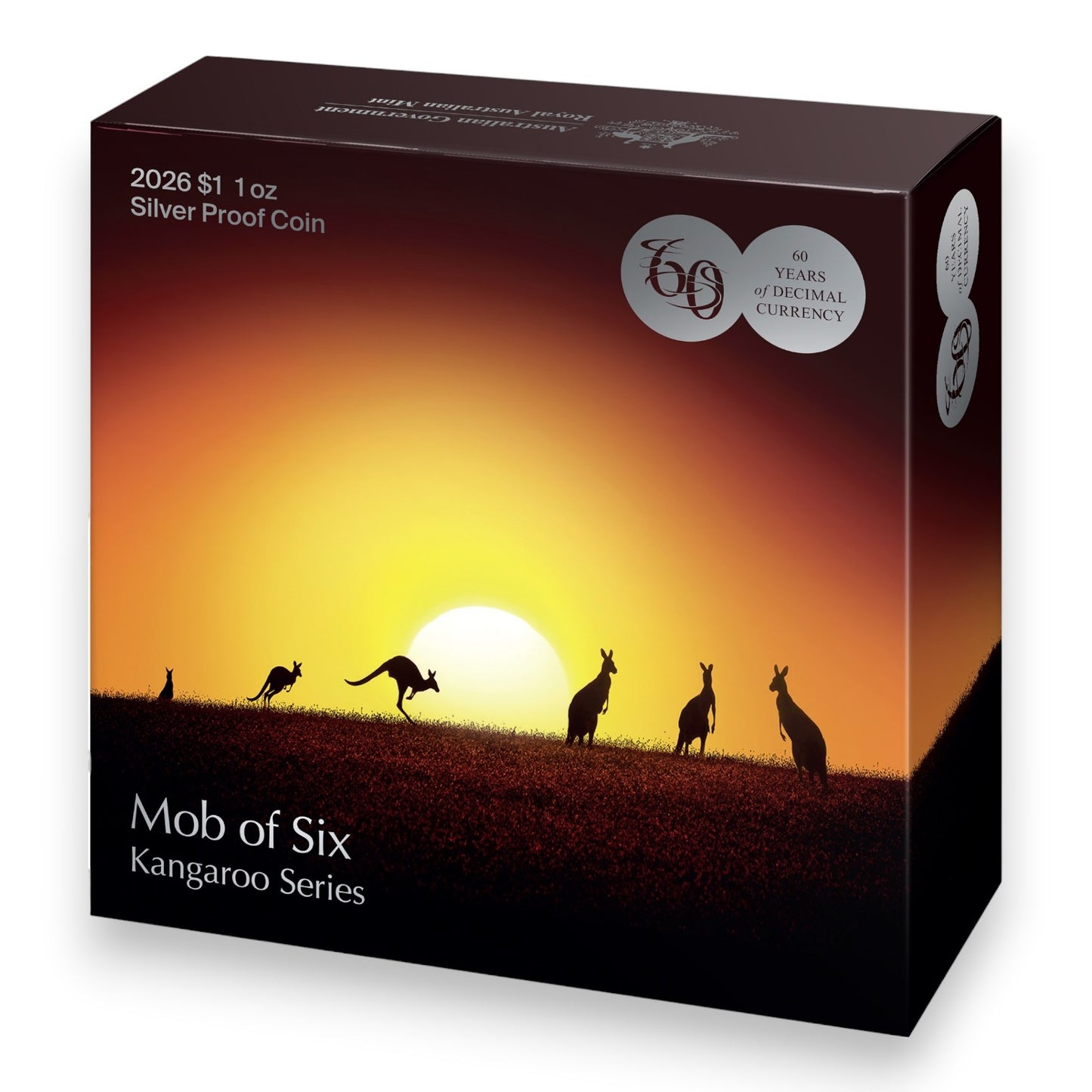 2026 $1 1oz Fine Silver Proof Coin – Kangaroo Series: Mob of Six