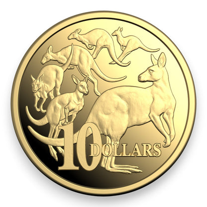 2026 $10 1/10oz Gold Proof Coin – Kangaroo Series: Mob of Six