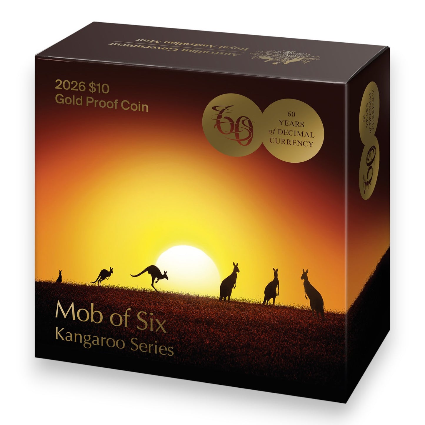 2026 $10 1/10oz Gold Proof Coin – Kangaroo Series: Mob of Six