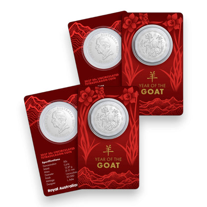 2027 50c Tetradecagon Uncirculated Coin - Year of the Goat (Single & Multi-Buy Saver Pack)