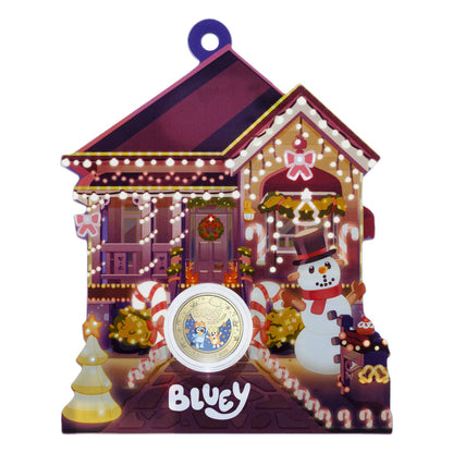 2025 $1 Coloured Uncirculated Coin - Bluey Christmas