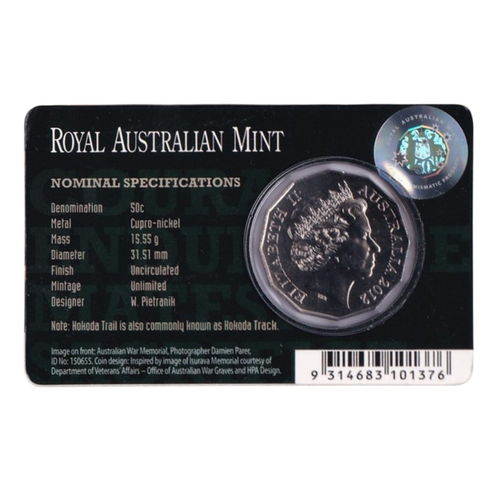 2012 50c Coin - 70th Anniversary of the Kokoda Trail