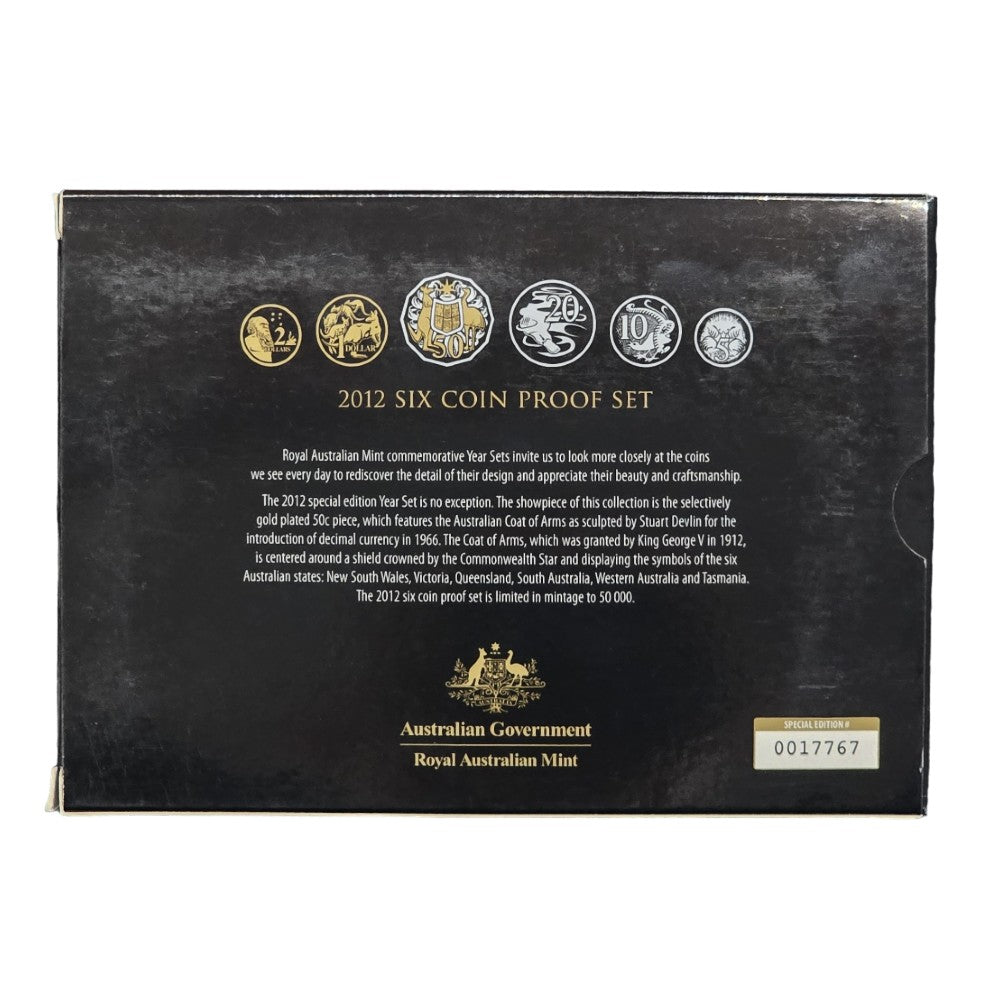 2012 Royal Australian Mint Proof Coin Set - Special Edition with Selective Gold Plating