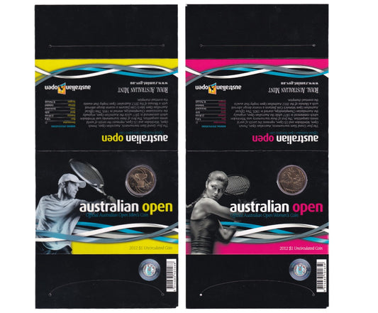2012 $1 Coin Set - Australian Open - Men's and Women's Championship