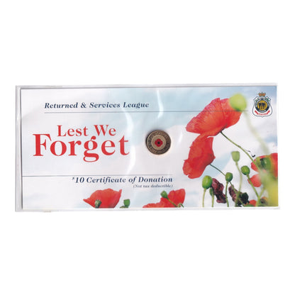 2012 $2 Coin - Remembrance Day - Red Poppy on RSL Card