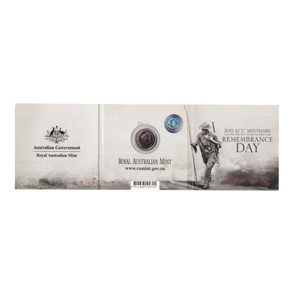2012 $2 'C' Mintmark Coin - Remembrance Day in Tri-Fold Card