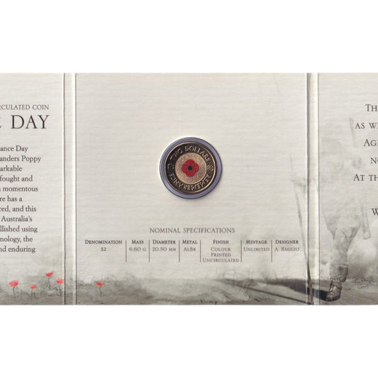 2012 $2 'C' Mintmark Coin - Remembrance Day in Tri-Fold Card