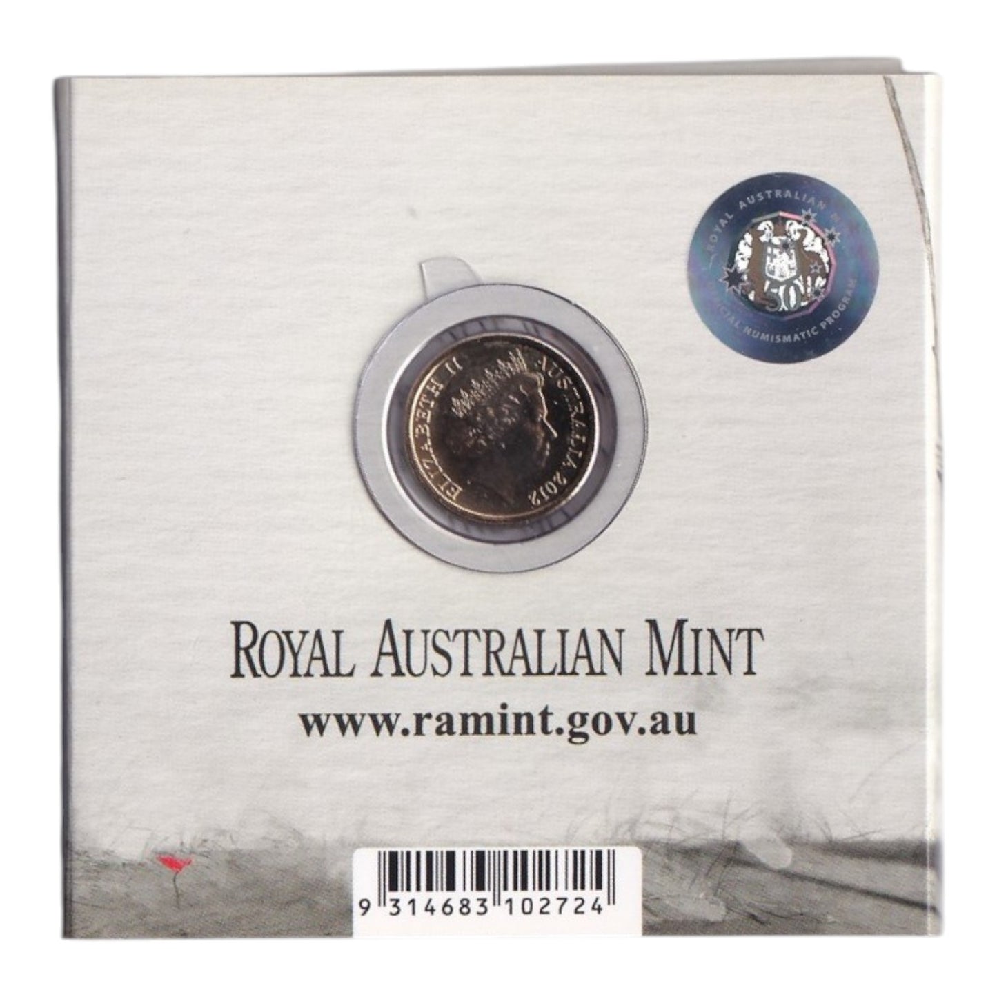 2012 $2 'C' Mintmark Coin - Remembrance Day in Tri-Fold Card