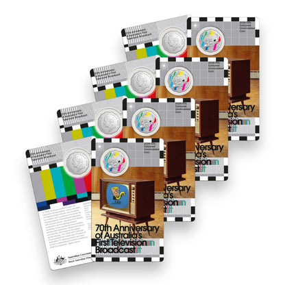 2026 50c Coloured UNC Coin - 70th Anniversary TV Broadcast (Single & Multi-Buy Saver Pack)
