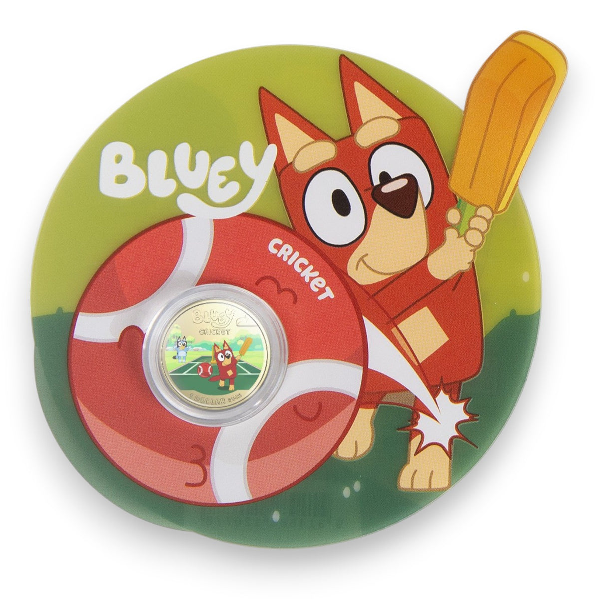 2027 $1 Coloured Uncirculated Coin - Bluey Cricket