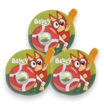 2027 $1 Coloured UNC Coin - Bluey Cricket (Single & Multi-Buy Saver Pack)