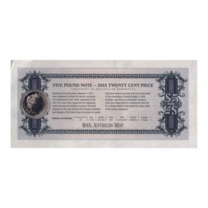 2013 Centenary of Australian Banknotes – 20c & 50c Three-Coin Uncirculated Set