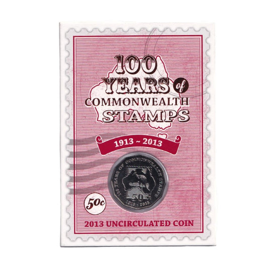 2013 50c Coin - 100 Years of Commonwealth Stamps