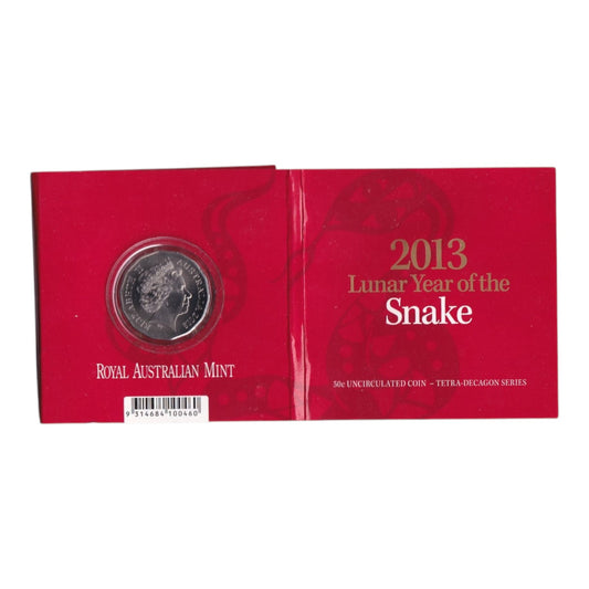 2013 50c Coin - Year of the Snake Tetra-Decagon