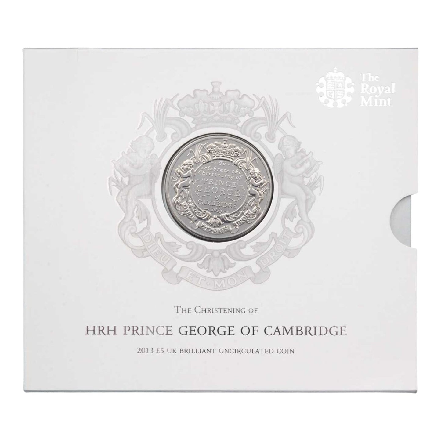 2013 Prince George Christening - £5 Crown - Brilliant Uncirculated Coin In Folder