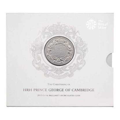 2013 Prince George Christening - £5 Crown - Brilliant Uncirculated Coin In Folder