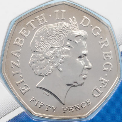 2014 Royal Mint - Glasgow Commonwealth Games 50p Brilliant Uncirculated Coin In Folder