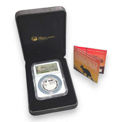 2014 $1 1oz High Relief Silver Proof Coin – Australian Kangaroo (NGC PF 70 Ultra Cameo – One of First 2000 Struck)