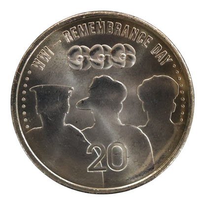 2015 20c Coin - ANZACS Remembered - Remembrance Day - Toned