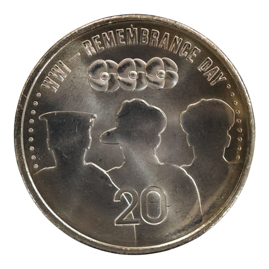2015 20c Coin - ANZACS Remembered - Remembrance Day - Toned