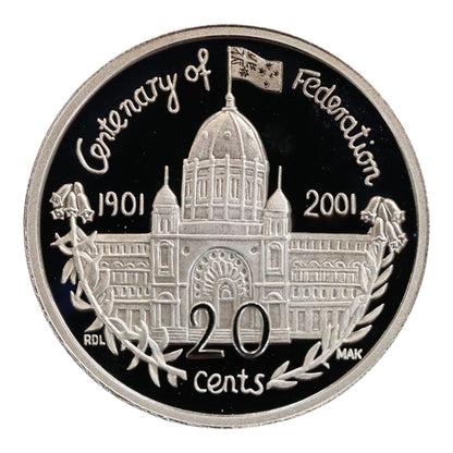 2001 20c Coin - Centenary of Federation - Victoria - Proof