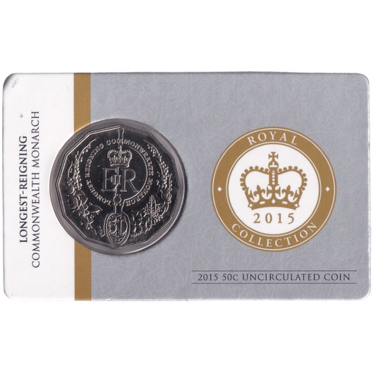 2015 50c Coin - Longest Reigning Commonwealth Monarch