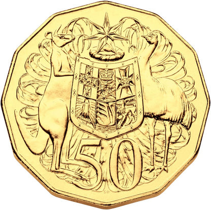 2015 Gold Plated Uncirculated 50c Coin - 50th Anniversary Royal Australian Mint