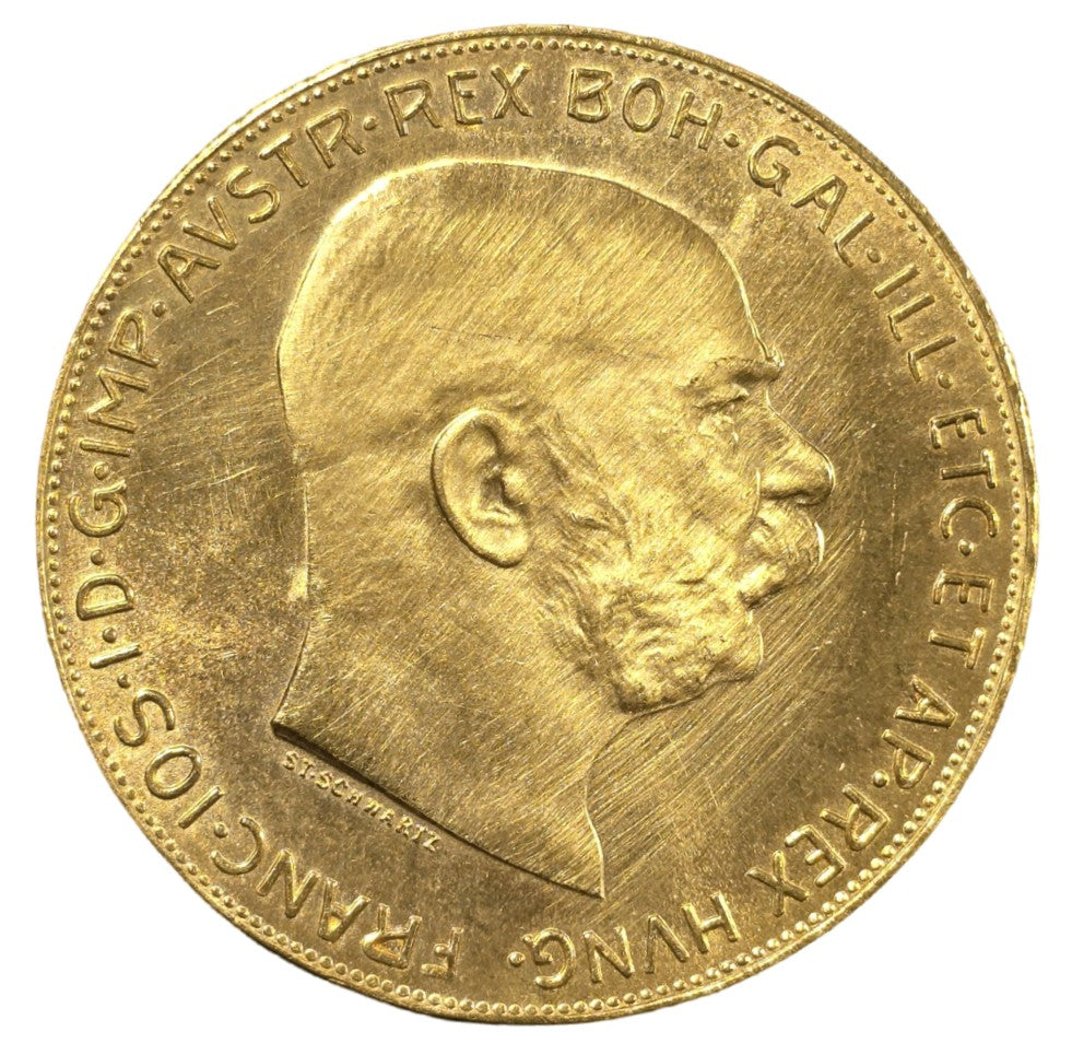 1915 Austria - 100 Corona - Franz Joseph I (Restrike) - 33.87g of .900 Gold