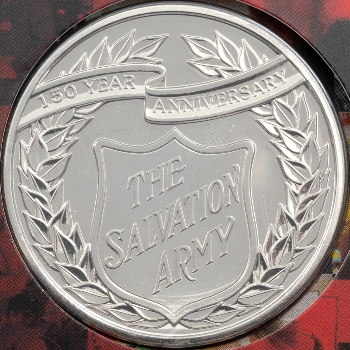 2015 Salvation Army 150th Anniversary - Alderney £5 Crown - Brilliant Uncirculated Coin In Folder