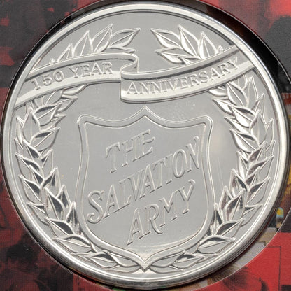 2015 Salvation Army 150th Anniversary - Alderney £5 Crown - Brilliant Uncirculated Coin In Folder