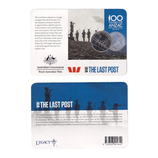 2015 20c Coin - ANZACS Remembered - The Last Post