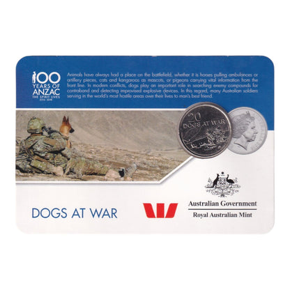 2016 20 Cent Coin - 'Anzac to Afghanistan' - Dogs at War