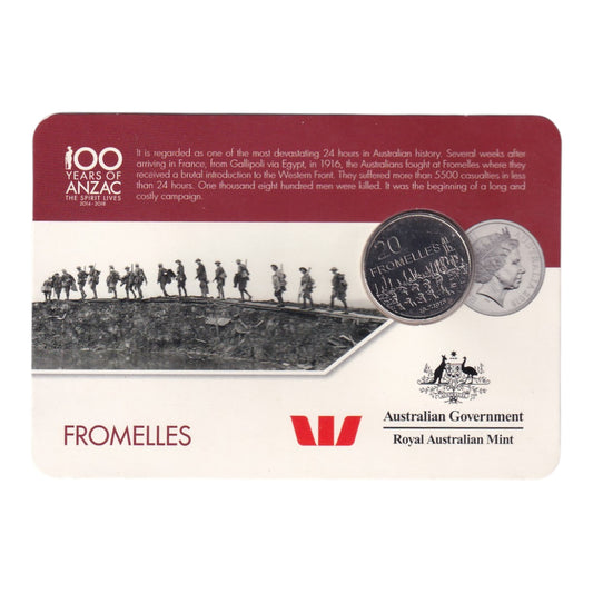 2016 20c Coin - 'Anzac to Afghanistan' - Fromelles