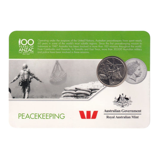2016 20c Coin - 'Anzac to Afghanistan' - Peacekeeping