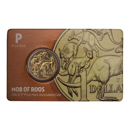 2016 Perth Money Expo - Mob of Roos - 'P' Privymark $1 Coin