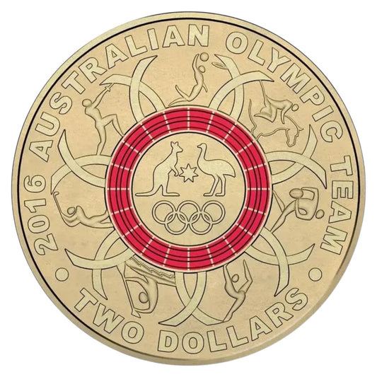 2016 $2 Coin - Brazil Olympic and Paralympic Games - Red - Uncirculated