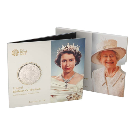 2016 Queen Elizabeth II 90th Birthday - £5 Crown - Brilliant Uncirculated Coin In Folder