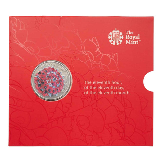 2016 Remembrance Day - £5 Crown Coloured Brilliant Uncirculated Alderney Coin